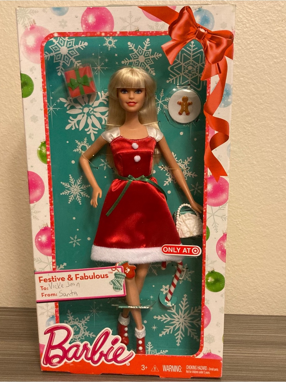 Barbie Holiday Doll in Red and White Christmas Dress - 2015